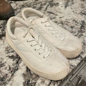 All white tretorn sneakers